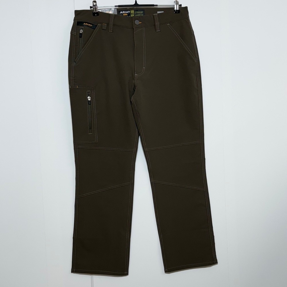 Ariat Pants Men 34x30  Brown Rebar M5 DriTek Softshell Dura Stretch Work NEW